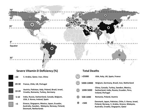 Mappa della distribuzione della luce solare e dei livelli di vitamina D nel mondo