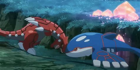 Illustrazione di Groudon e Kyogre che si affrontano