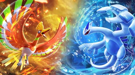 Lugia e Ho-Oh che appaiono in cielo
