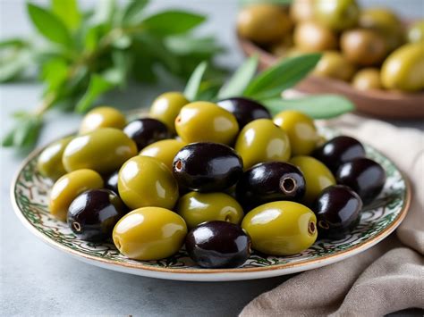 Diverse varietà di olive: verdi, cangianti e nere