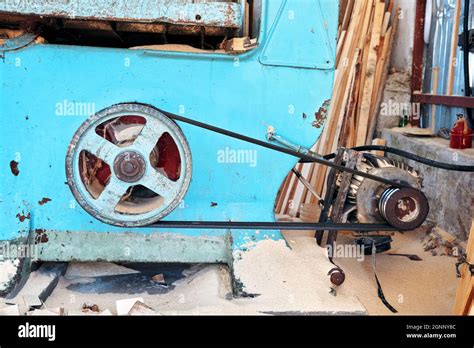 Dettaglio della cinghia di trasmissione di un'affettatrice