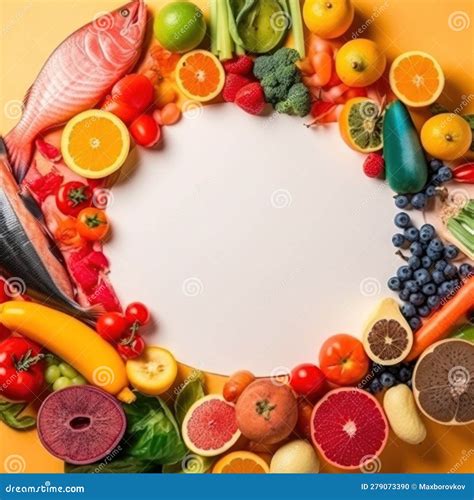 Composizione alimentare con diverse verdure e frutta