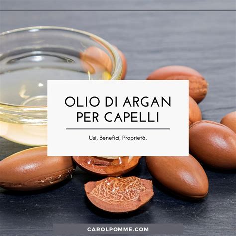 Schema che illustra i benefici dell'olio di argan per i capelli