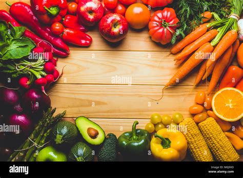 Immagine di una tavola ricca di frutta, verdura, pesce e latticini