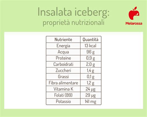Infografica sui benefici dell'insalata iceberg