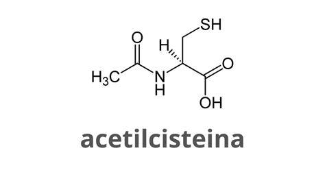 Struttura chimica dell'acetilcisteina