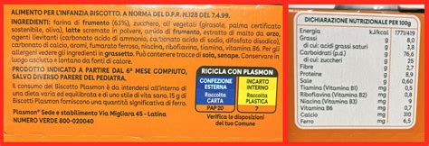 Schema nutrizionale di Immunace