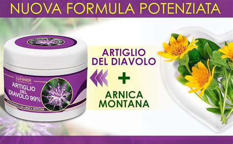 Infografica sulle proprietà dell'Arnica e dell'Artiglio del Diavolo