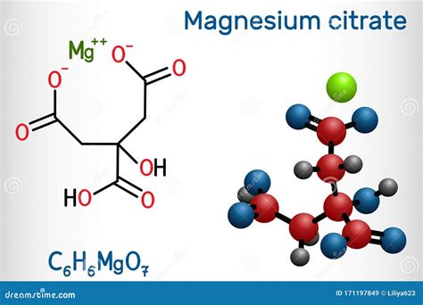 Struttura molecolare del magnesio citrato