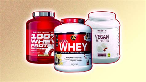 Immagine di diverse tipologie di proteine in polvere (whey, vegane, ecc.)