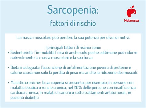 Infografica sulla sarcopenia e i suoi fattori di rischio