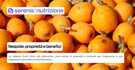 Tabella riassuntiva dei benefici delle nespole