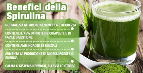 Infografica sui benefici della spirulina