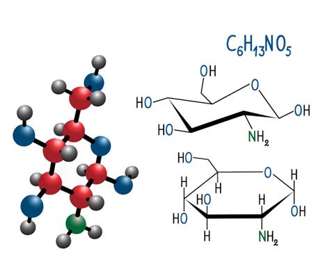Schema della struttura chimica della glucosamina e condroitina