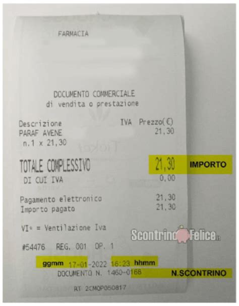 Esempio di scontrino parlante con dati detraibili