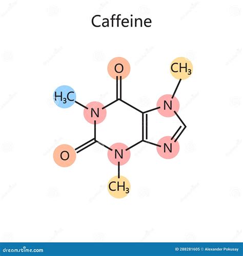 Schema d'azione della caffeina sui cosmetici
