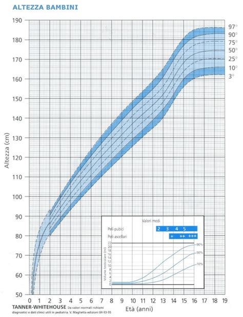 Grafico di crescita staturale per bambini