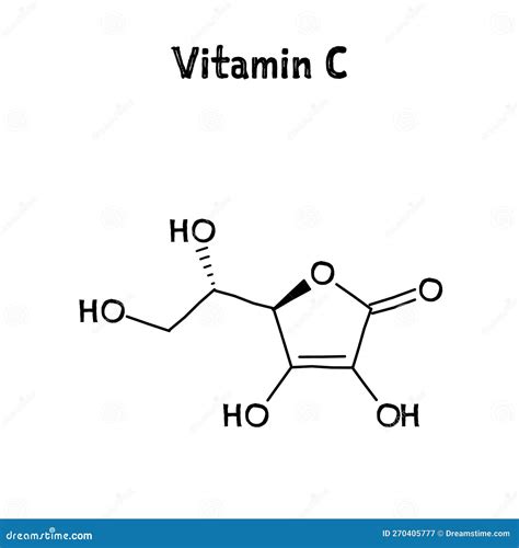 Struttura chimica della vitamina C (acido ascorbico)