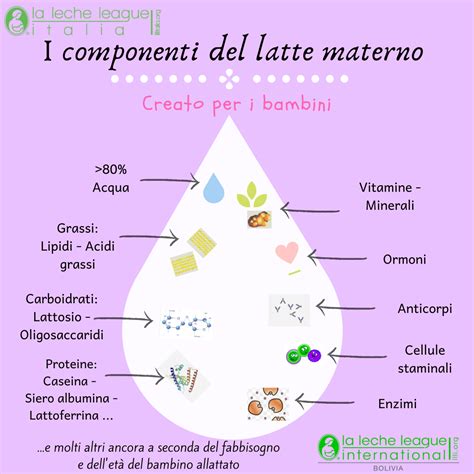 Illustrazione del latte materno e dei suoi componenti benefici