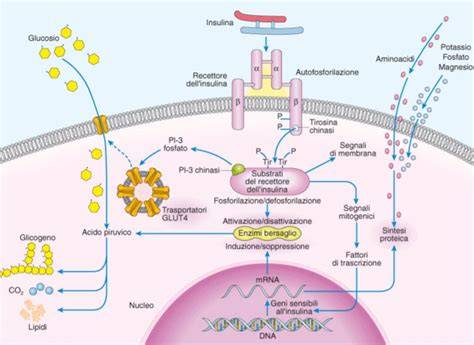 Schema del ruolo del myo-inositolo nella segnalazione insulinica