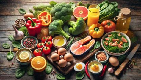 Immagine di vari alimenti ricchi di niacina