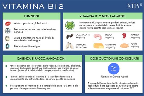 Infografica sui sintomi della carenza di Vitamina B12
