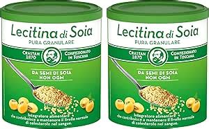 Immagine di un barattolo di lecitina di soia in granuli