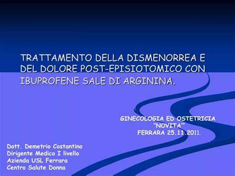 Schema posologico ibuprofene sale di arginina