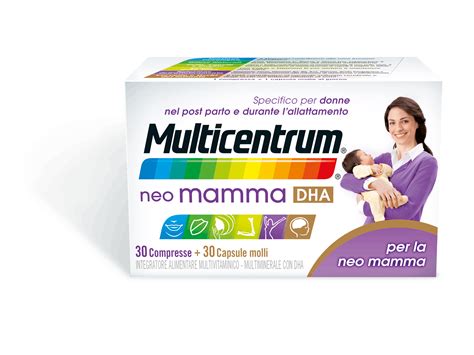 Grafico che illustra i benefici dei nutrienti di Multicentrum Mamma