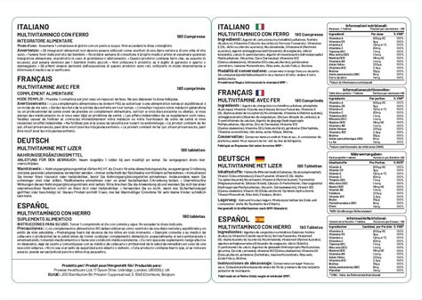 Immagine degli ingredienti principali del multivitaminico