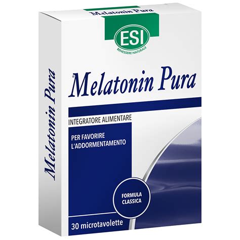 Immagine di un flacone di Melatonin Pura Gocce ESI con ingredienti naturali