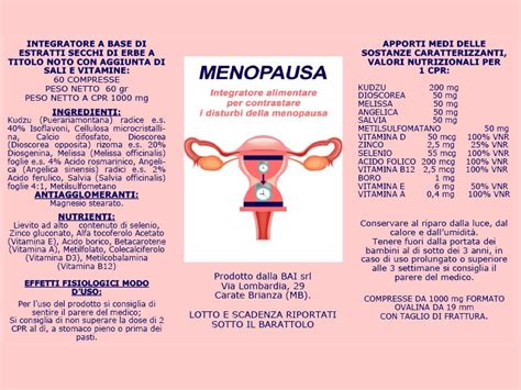 Tabella comparativa degli integratori per la menopausa