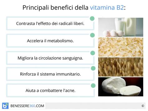 Schema degli effetti collaterali della vitamina B2