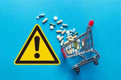 Icona di avvertimento per farmaci e integratori