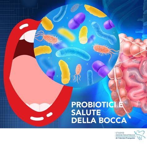 Infografica sui benefici dei probiotici per la salute orale