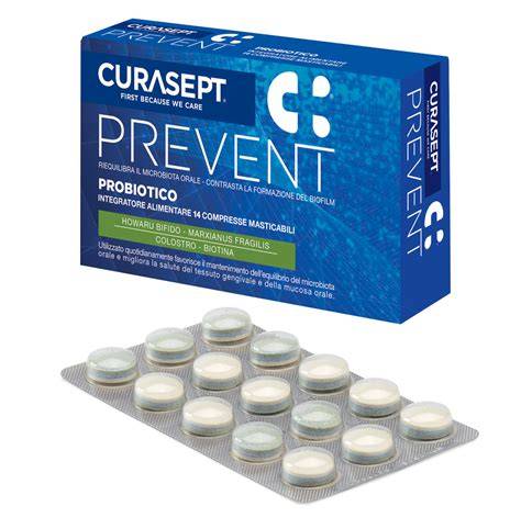 Immagine di una confezione di Curasept Prevent Probiotico