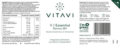 Etichetta di un integratore alimentare
