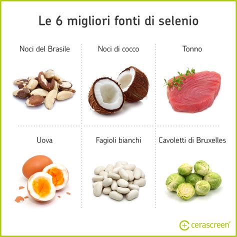 Infografica sui sintomi della carenza di selenio