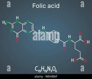 Schema della struttura chimica dell'acido folico