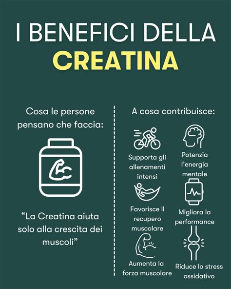 Infografica sui benefici della creatina