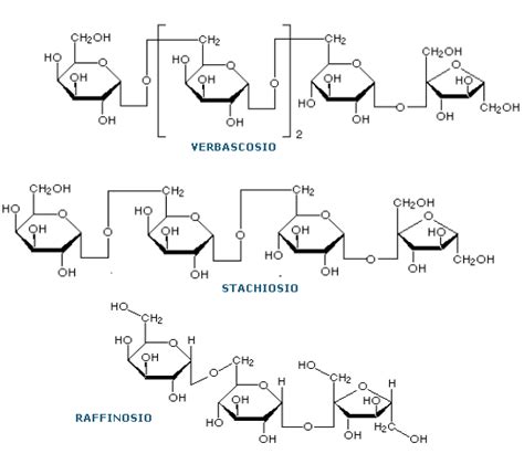 Struttura chimica dell'inulina e dei frutto-oligosaccaridi