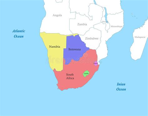 Mappa dell'Africa meridionale con evidenziate le aree di crescita dell'Artiglio del Diavolo