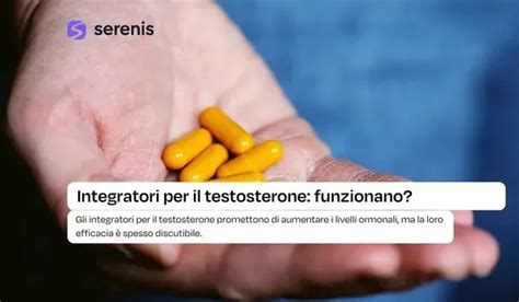 Schema degli ingredienti degli integratori per il testosterone