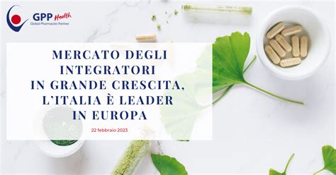 Infografica che illustra la crescita del mercato degli integratori in Italia.