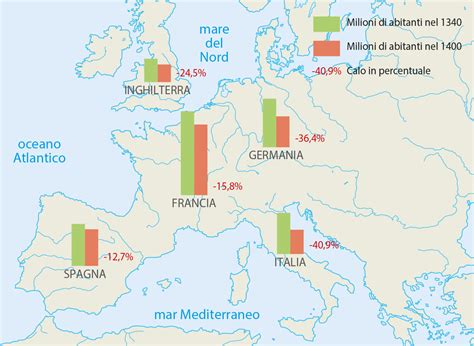 Mappa delle aree di diffusione della betulla in Europa