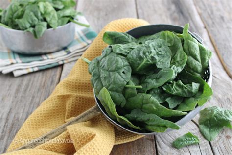 Foglie di spinaci freschi