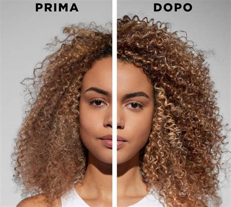 Prima e dopo: capelli ricci trattati con arginina per ottenere maggiore definizione