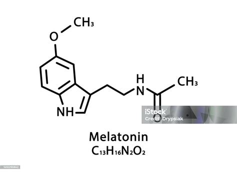 Illustrazione della struttura molecolare della melatonina