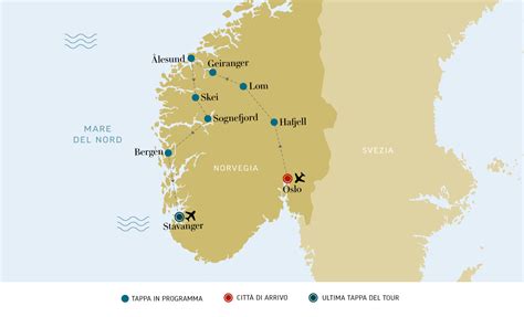 Mappa dei fiordi norvegesi