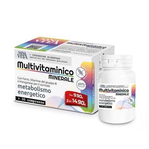 Composizione vitaminica e minerale di un integratore multivitaminico